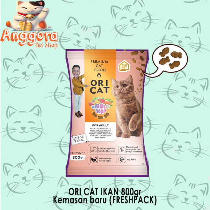 Makanan Kucing kering Ori Cat 1kg ikan / Freshpack 800gr