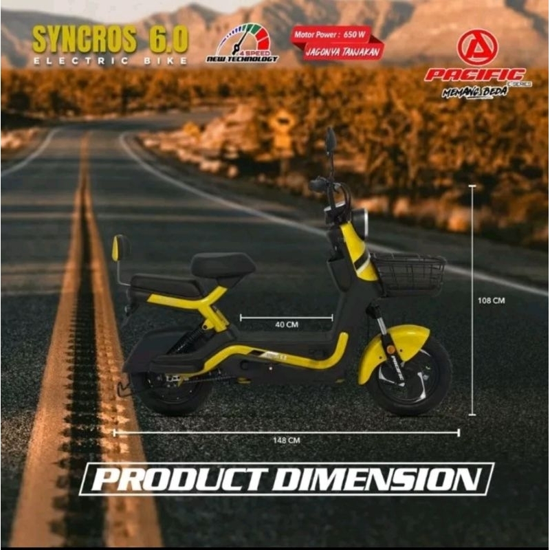 SEPEDA LISTRIK EBIKE PACIFIC SYNCROS 6.0 650W 48V 20AH NEW BARU SURABAYA MURAH KREDIT CICILAN