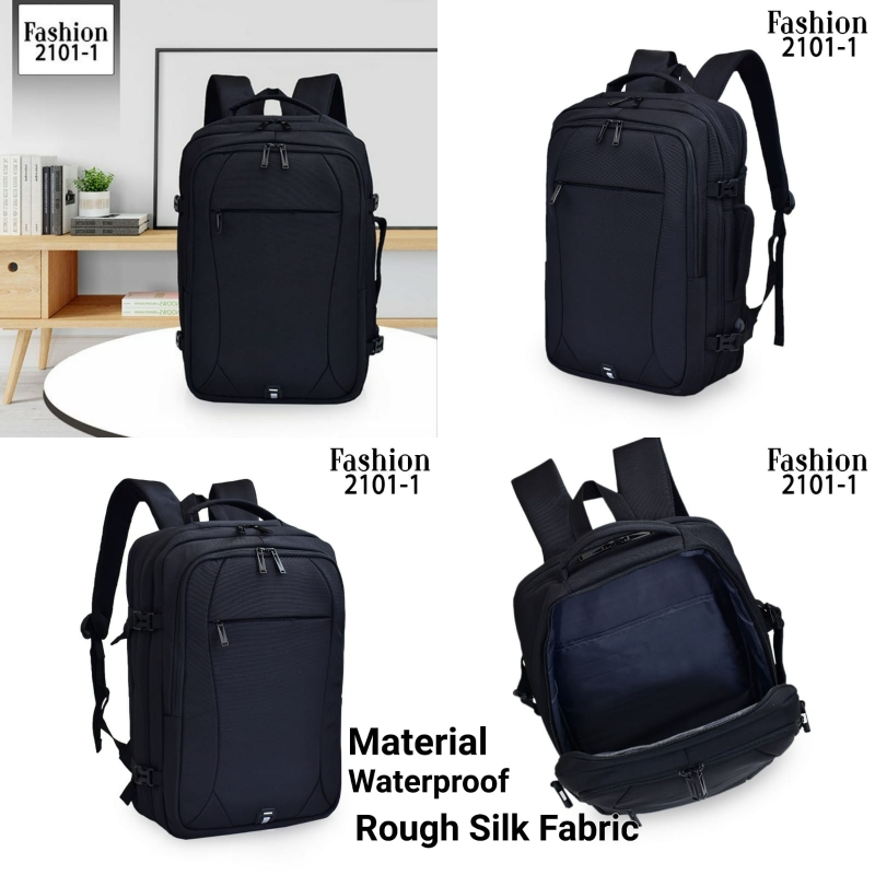 Tas Ransel Pria 2101-1 (Bahan A) Kanvas ( Waterproof Rough Silk Fabric )