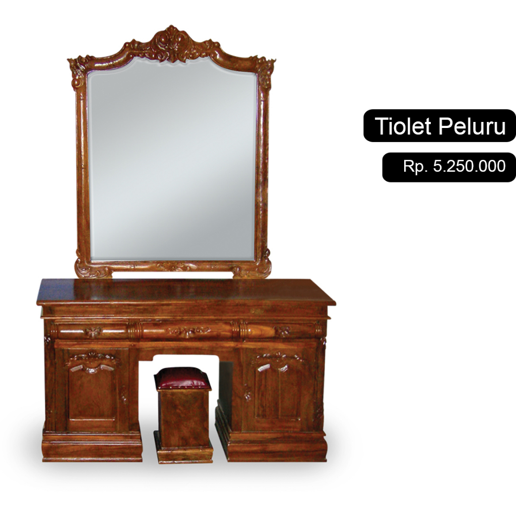 Tiolet Jepara / Meja Rias Peluru Kayu Jati Jepara