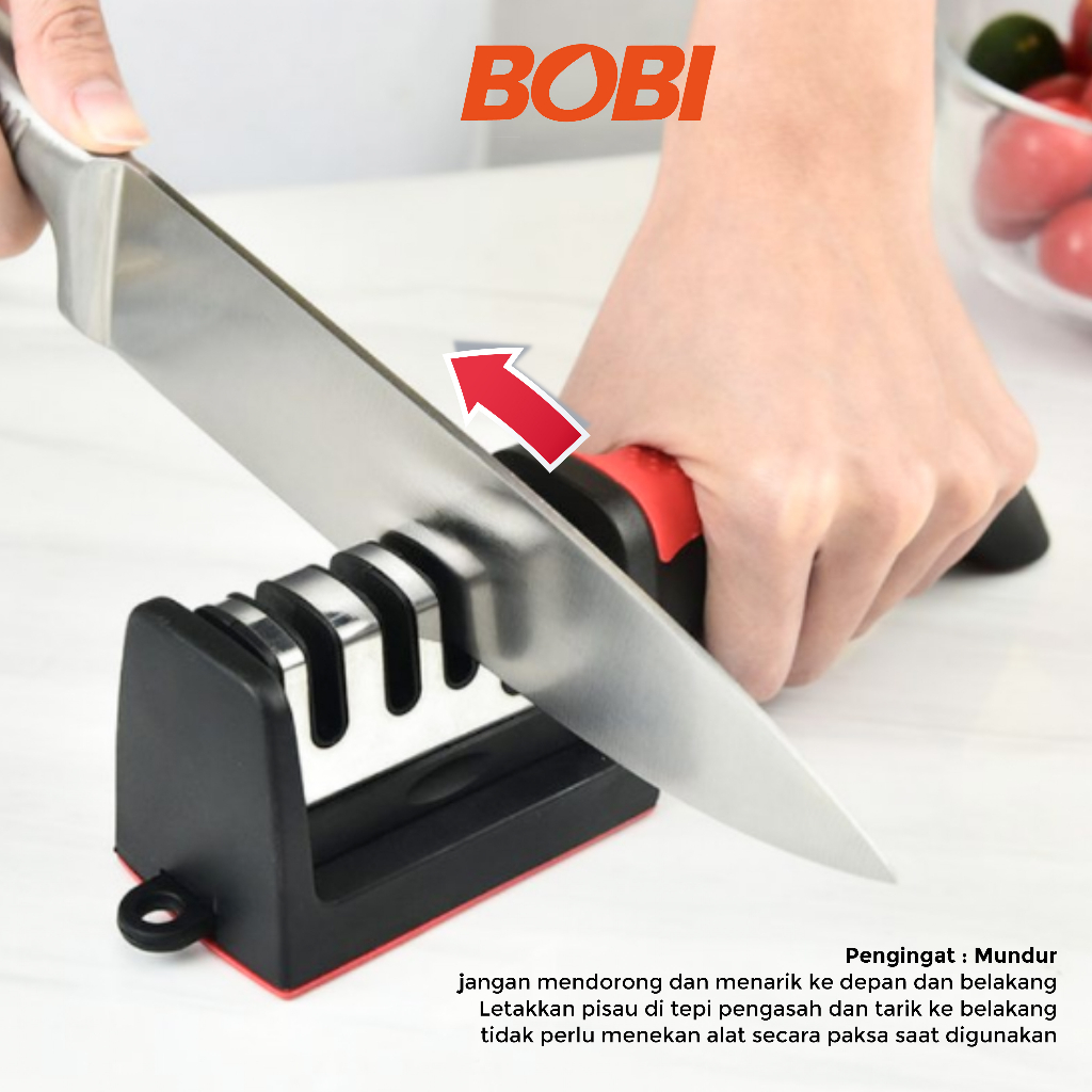 Stage Knife Sharpener atau Alat Pengasah Pisau 4 Fungsi/ 4 Stage Knife / Alat Pengasah Pisau Praktis BOBI