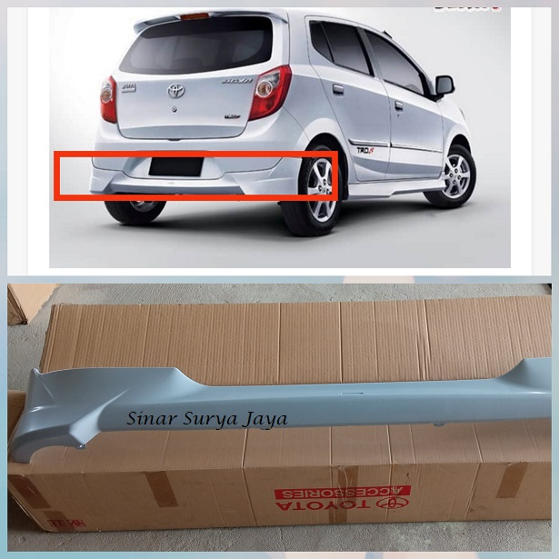 Spoiler Bumper Belakang Agya 2014-2016 Original Moulding Bodikit Bumper PZ036-BZ551-00