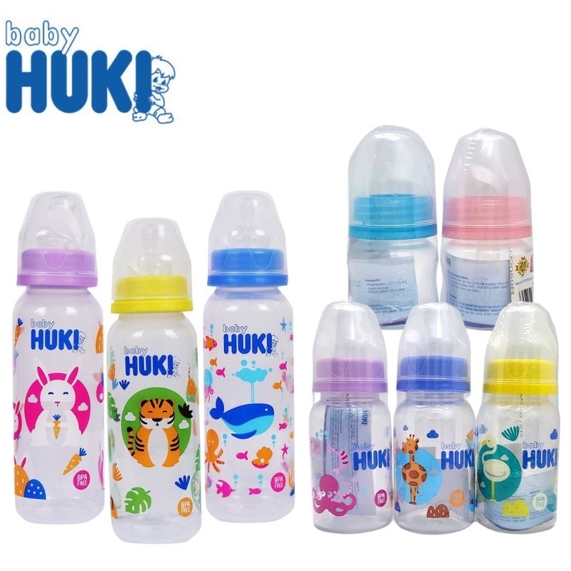BABY HUKI Baby Bottle Botol Susu Bayi PP Ortho Gepeng 60ml / 120ml / 240ml botol dot minum susu