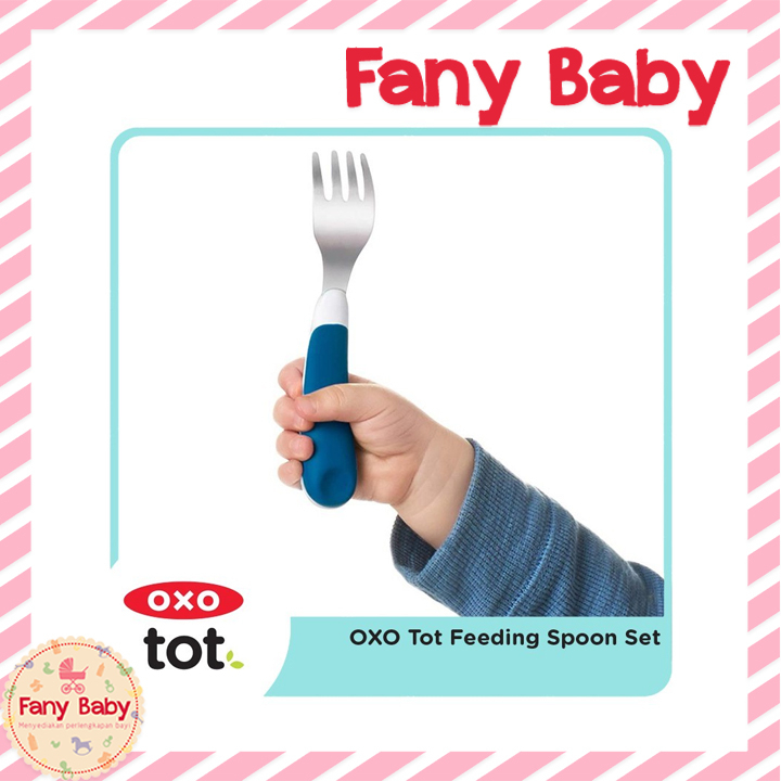 OXO TOT ON THE GO FORK AND SPOON SET WITH TRAVEL CASE