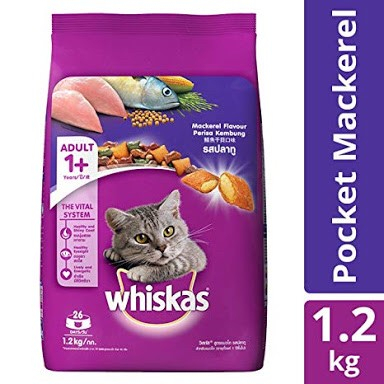 WHISKAS MAKAREL ADULT 1,2KG FRESHPACK/MAKANAN KUCING DRYFOOD