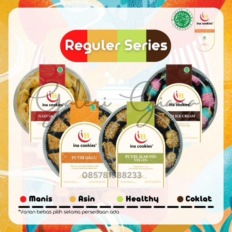 

Ina Cookies Kue Kering Nastar Kastengel Asin Manis Series Toples 500g