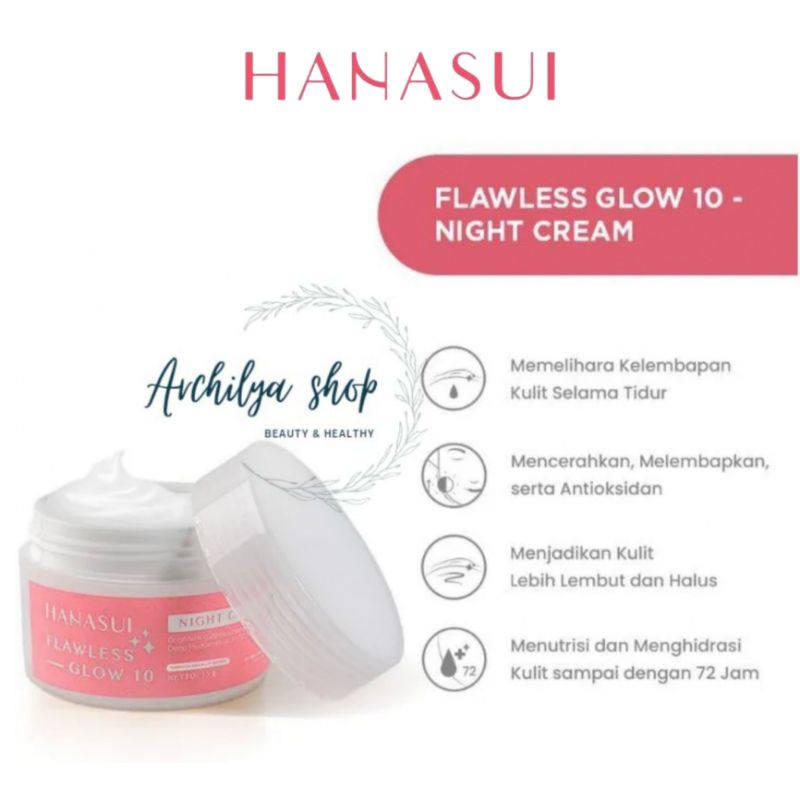 HANASUI Flawless Glow 10 Night Cream 15gr