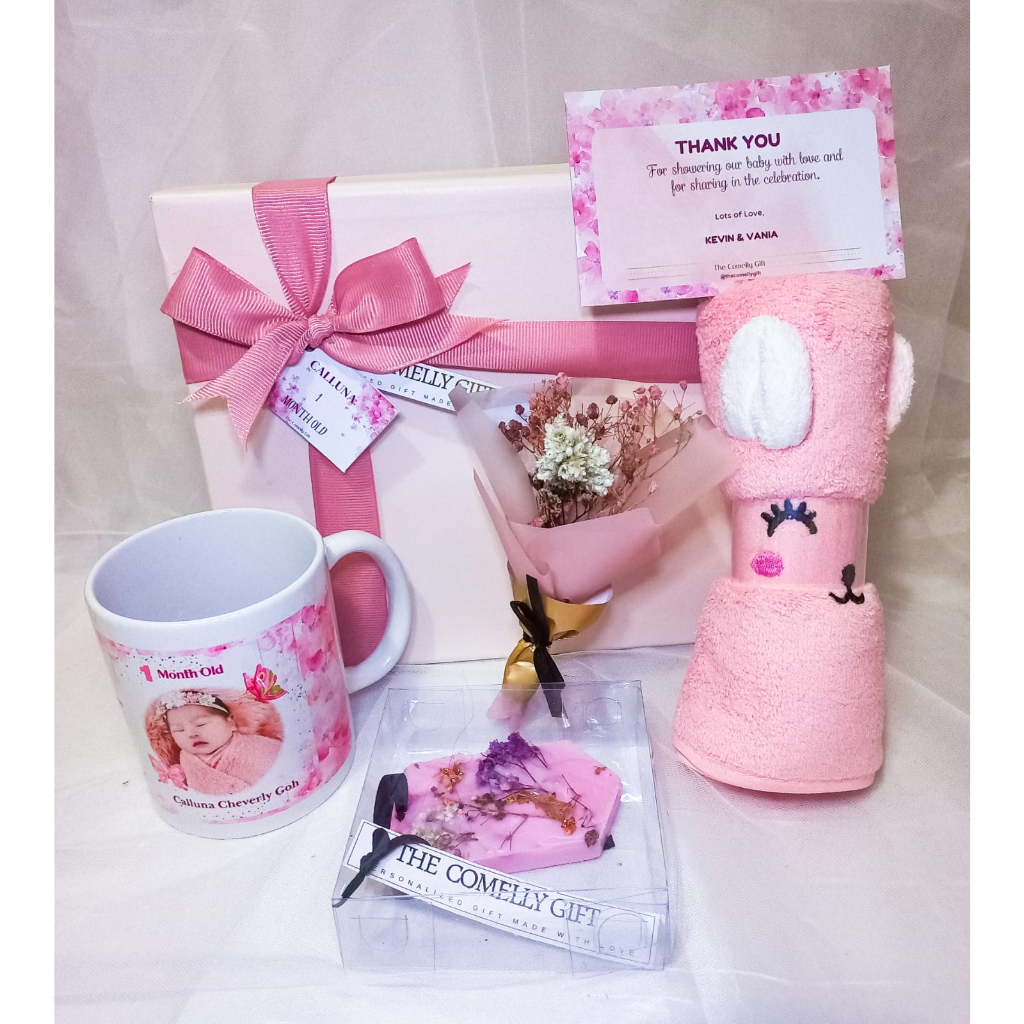 Hampers bayi 1 bulanan Premium | Souvenir Ulang Tahun Anak hardbox | Birthday Souvenir | Birthday Ha