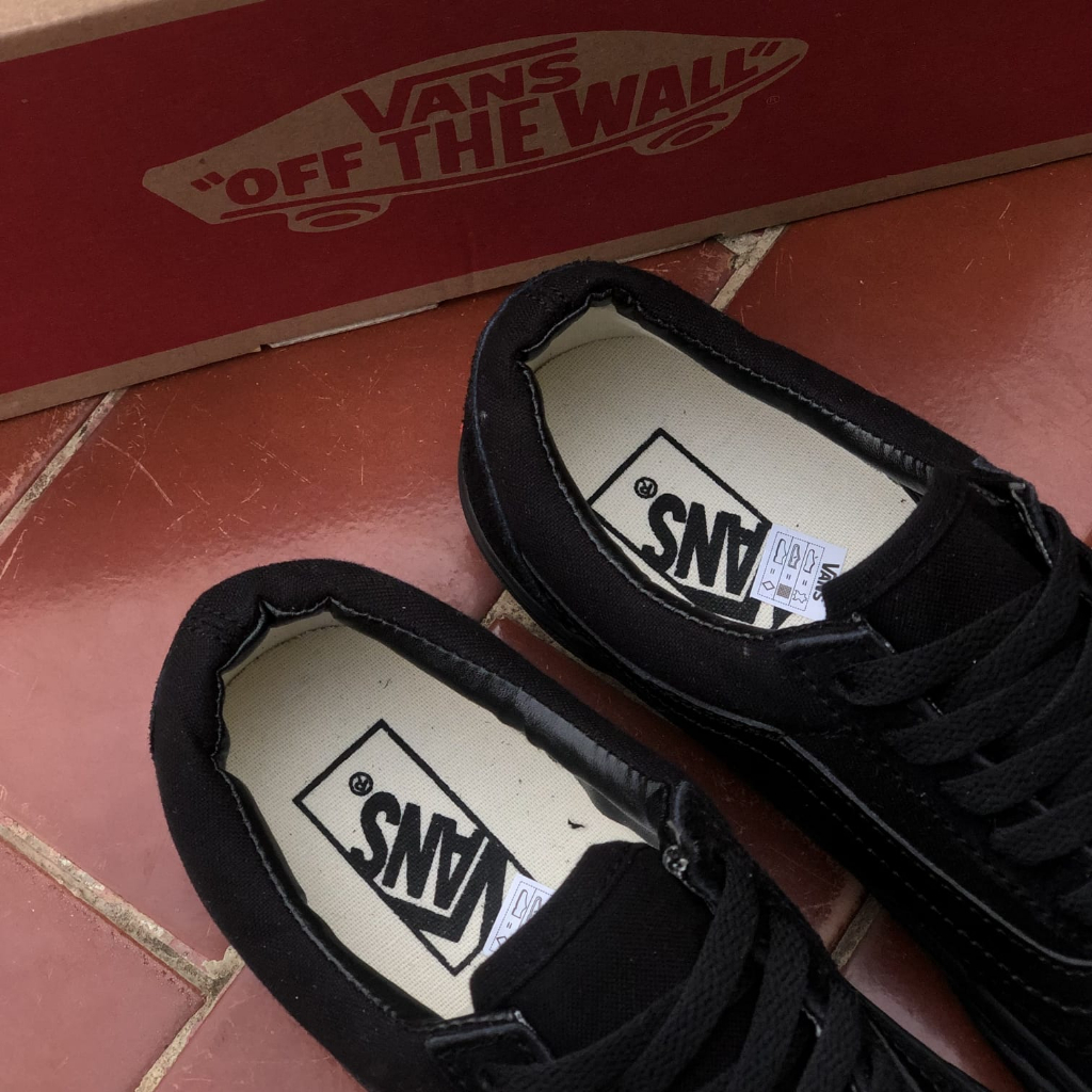 ( NEW BOX ) Sepatu pria Vans Old Skool Fullblack