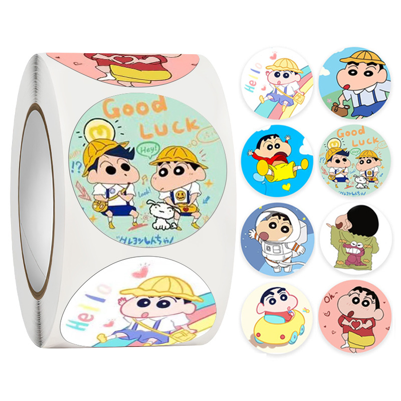 

50pcs Cute Cartoon Character Crayon Shinchan Thank You Seal Sticker Stiker Online Shop Packaging Label Segel Packing