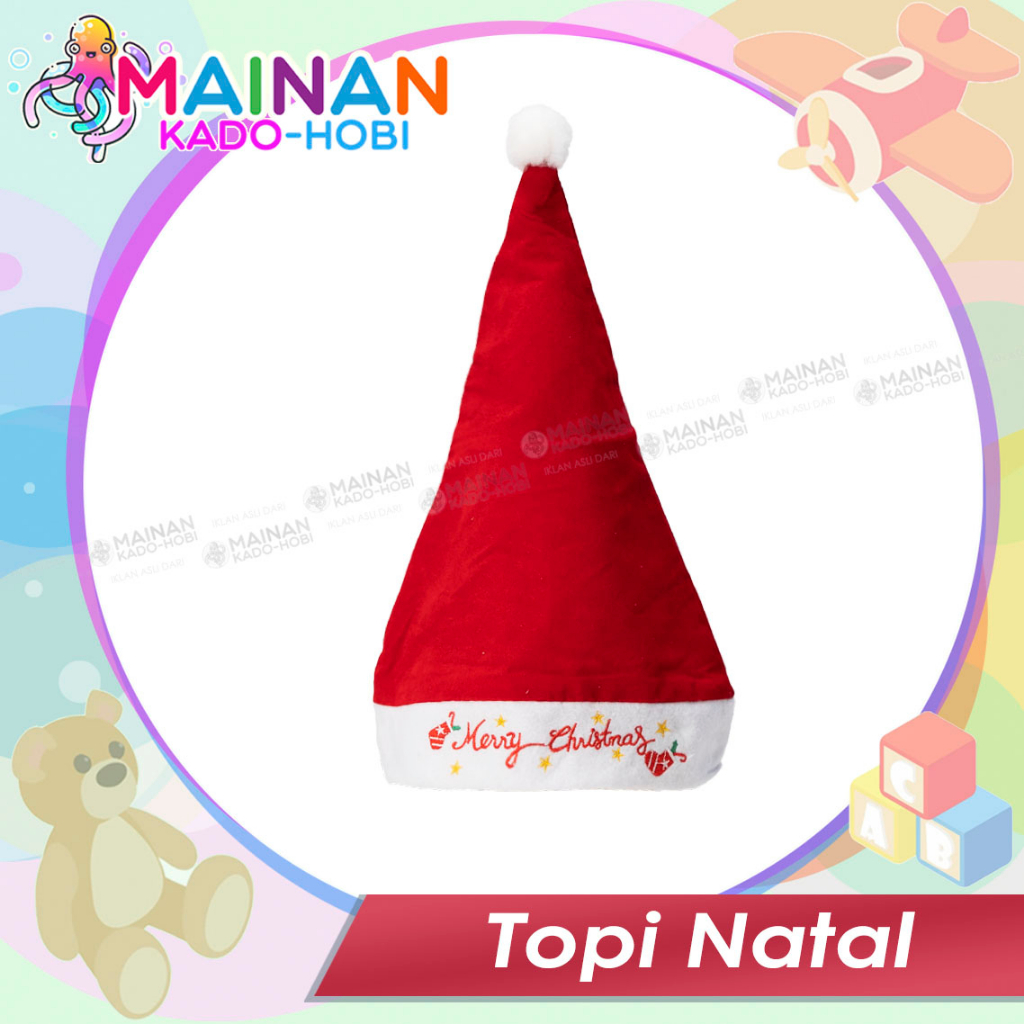 HOBI KOLEKSI CHRISTMAS HAT ANAK TOPI NATAL POLOS MOTIF KARAKTER SANTA CLAUS