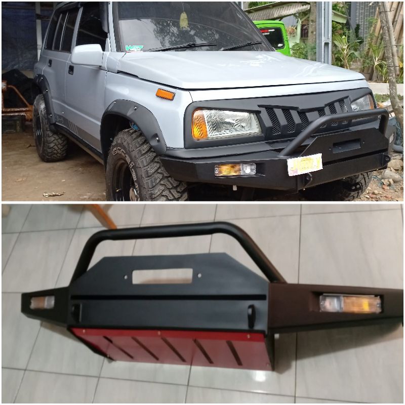BEMPER DEPAN VITARA ESCUDO SIDEKICK VARIASI ARB PLAT DUDUKAN WINCH