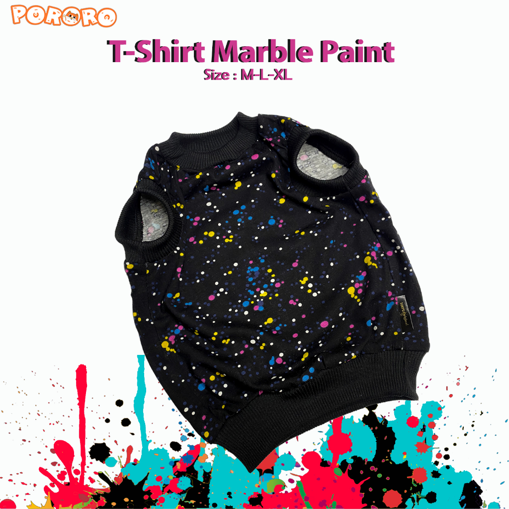 Pororo - Baju Kucing Motif Marble Paint