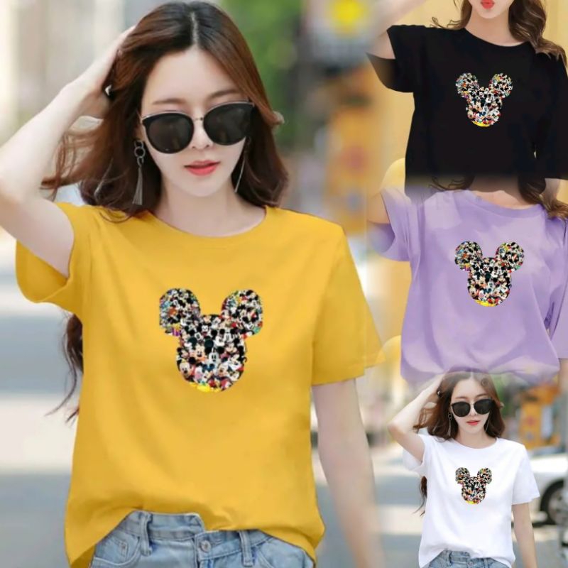 Kaos Atasan Wanita Gambar Micky Mouse (Ld 43-49 , P 58-64)