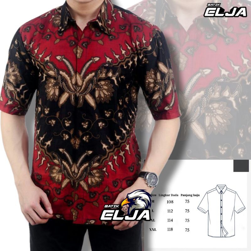 Baju Batik Pria Lengan Pendek Premium Modern Seragam Kantor Remaja Kondangan Acara Model Slim fit