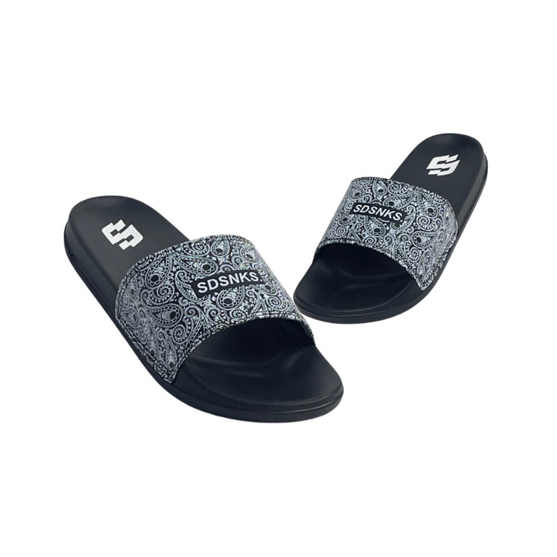 Sandal Slide Pria Sandal Pria Rouvin Paisley Black Original