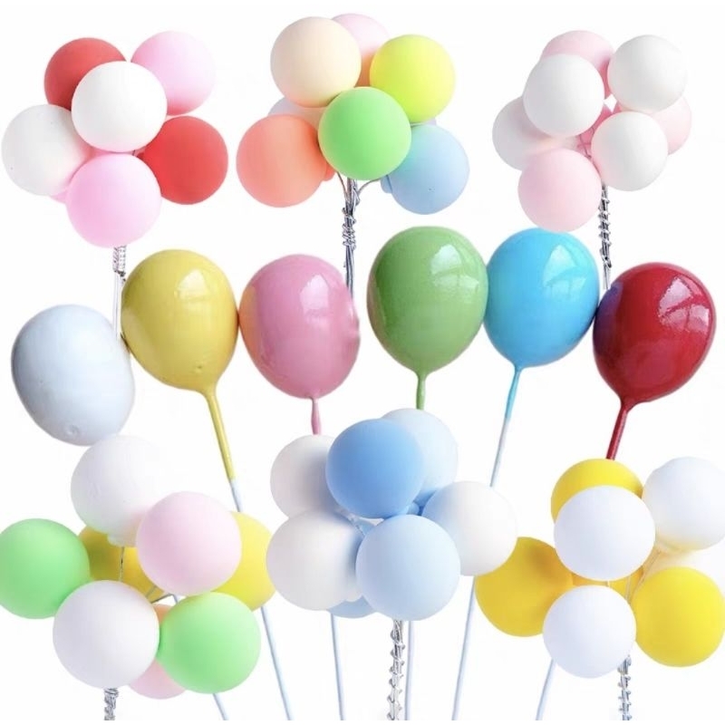 dekorasi hiasan balon gabus tusukan lucu kue ultah anak ceria