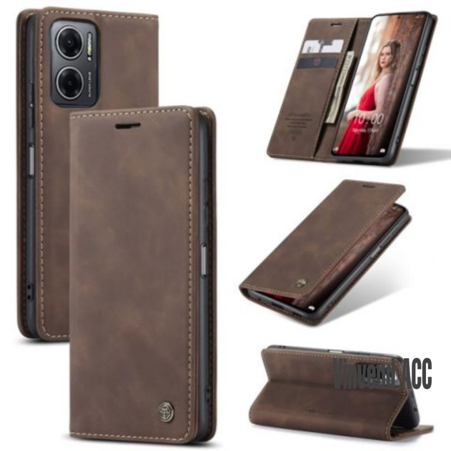 Redmi A1/A2 - 10 - 10C -  9 - 9A - 9C - 9T - Xiaomi Poco M3 5G Leather Flip Wallet Case Dompet Magnetic Caseme