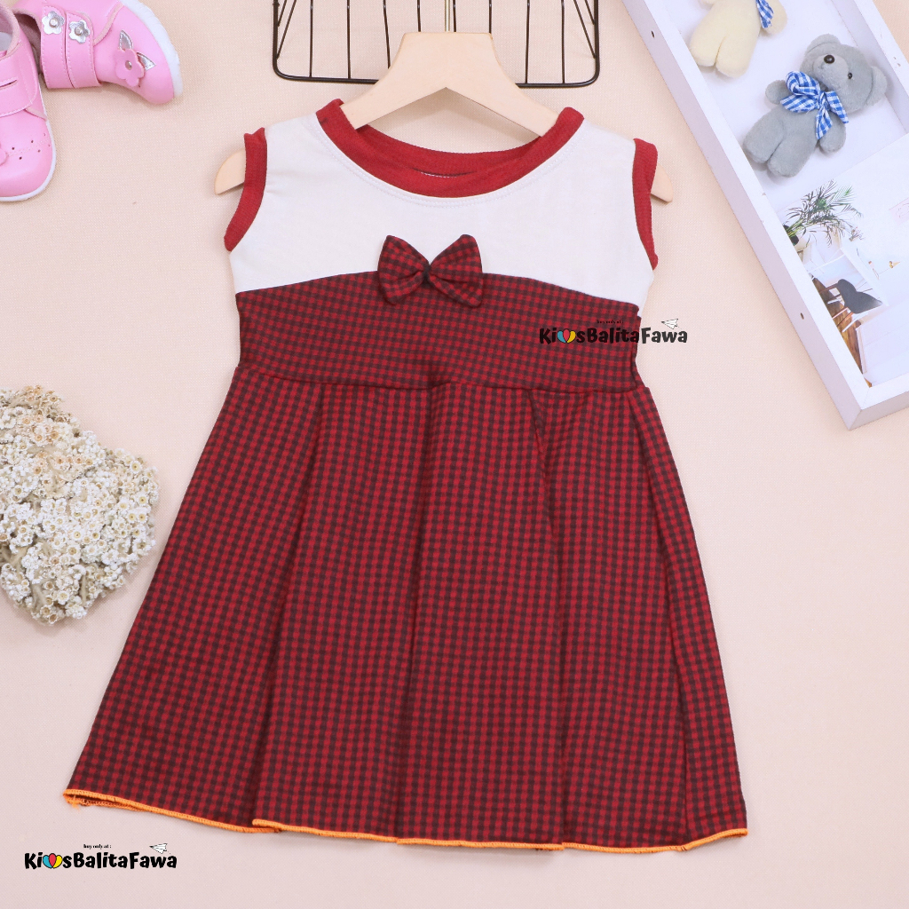 Dress Aila 6-18 Bulan / Dres Pesta Murah Grosir Baju Anak Perempuan Harian Gaun Yukensi Batik