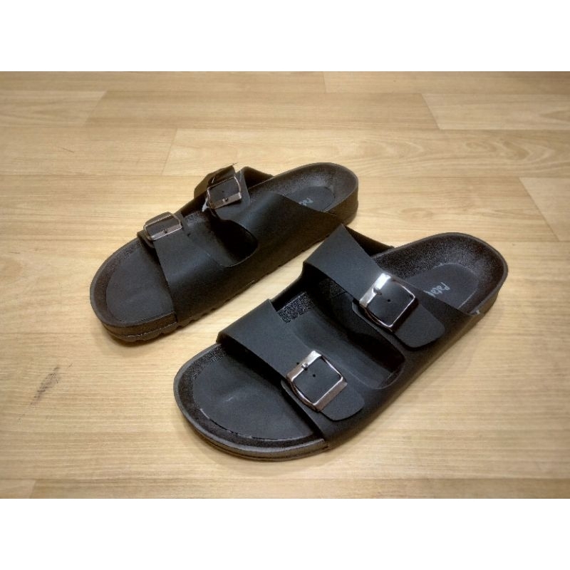 Sandal Selop Pria Bata Pata Pata Bahan Karet Anti Air Sandal Santai Nyaman Warna Biru dan Hitam