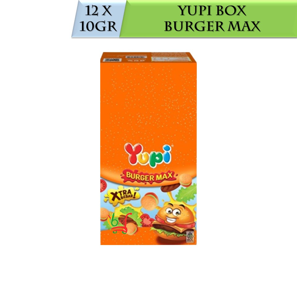 

Yupi Box Burger Max Isi 12 Sachet Permen Kenyal Berbentuk Burger