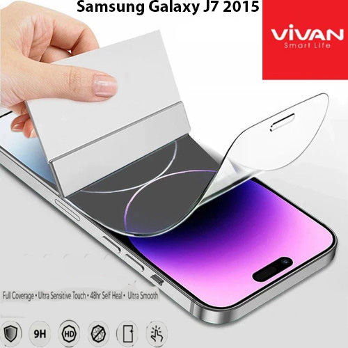 Vivan Hydrogel Samsung Galaxy J7 2015 J700 Anti Gores Original Crystal Clear Protector Screen Guard Full Cover
