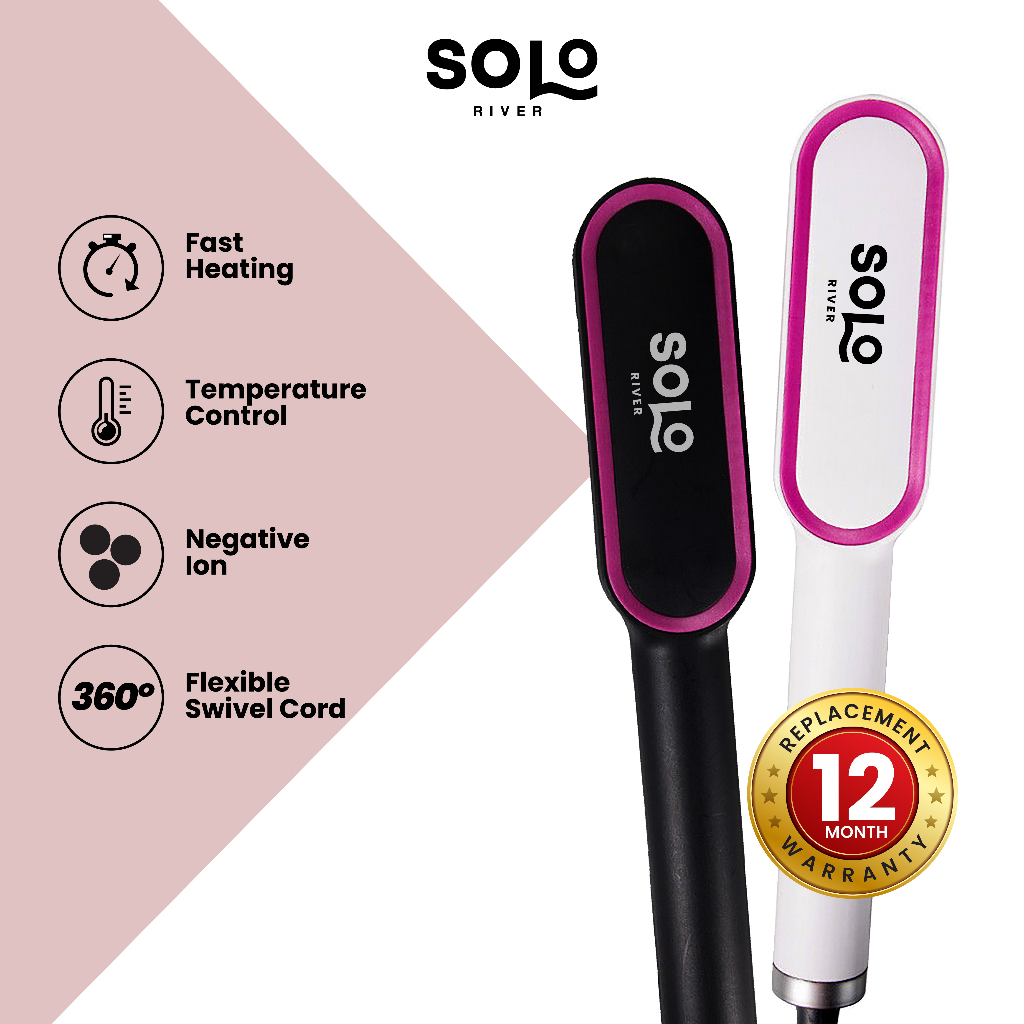 SOLO RIVER Catokan Sisir Pelurus Rambut Elektrik Hair Straightener Curler Sisir Catokan