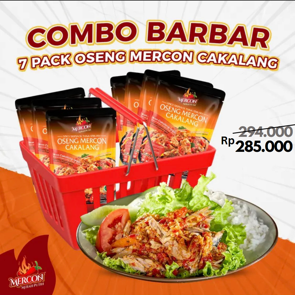 Mercon Merah Putih Hemat Combo Barbar 7 x Oseng Mercon Cakalang