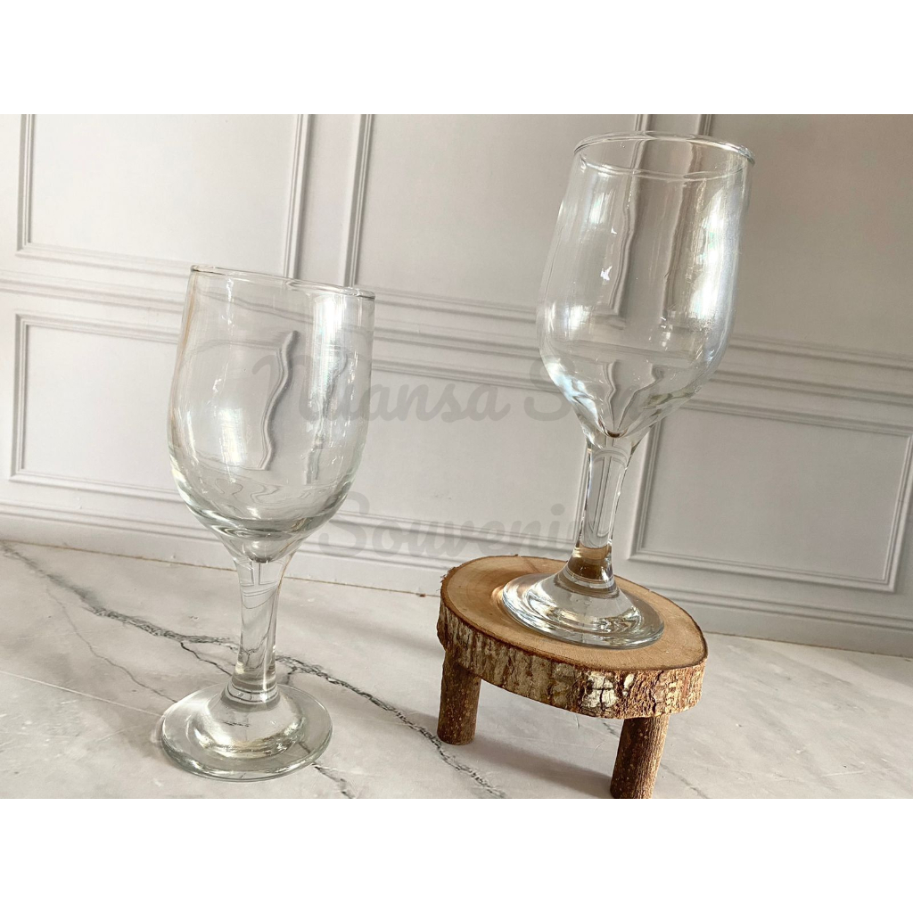 Souvenir Gelas Atlanta Stemware Tumbler Wine Tangkai Kaca Bening Polos