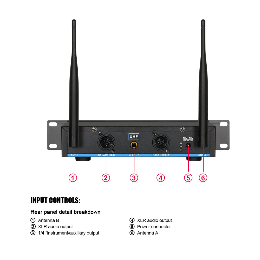 VP-606 Professional 2-channel Wireless Microphone UHF Receiver dengan port USB dengan MIC nirkabel asli yang dapat diisi ulang