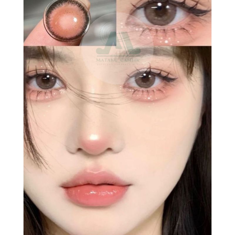 Softlens Premium Brown Bestseller Diameter 14.5 (Big eyesefect) | Softlens Minus/Normal Brown Natura