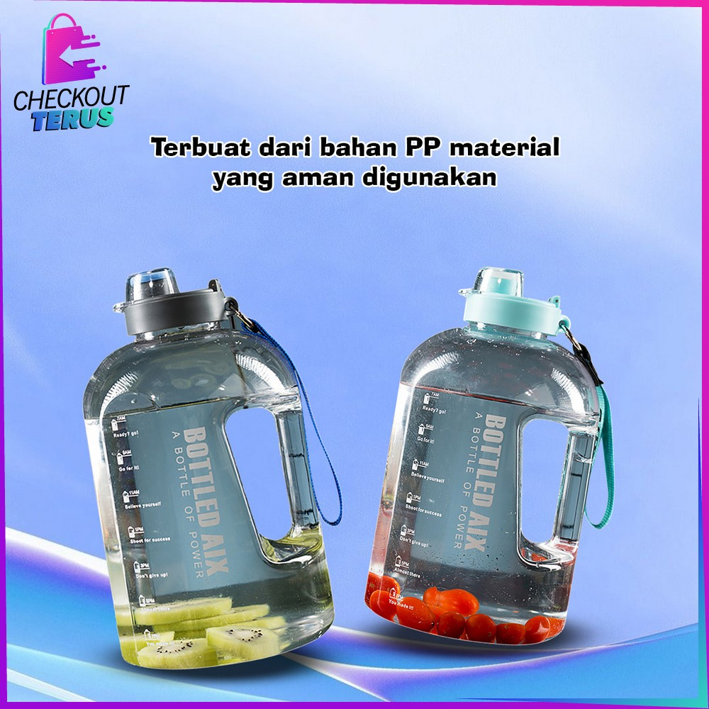 CT C470 Tempat Botol Minum Olahraga Ukuran Besar 2200ML BPA FREE Botol Minum Transparan Tumblr Botol Gym Bottle