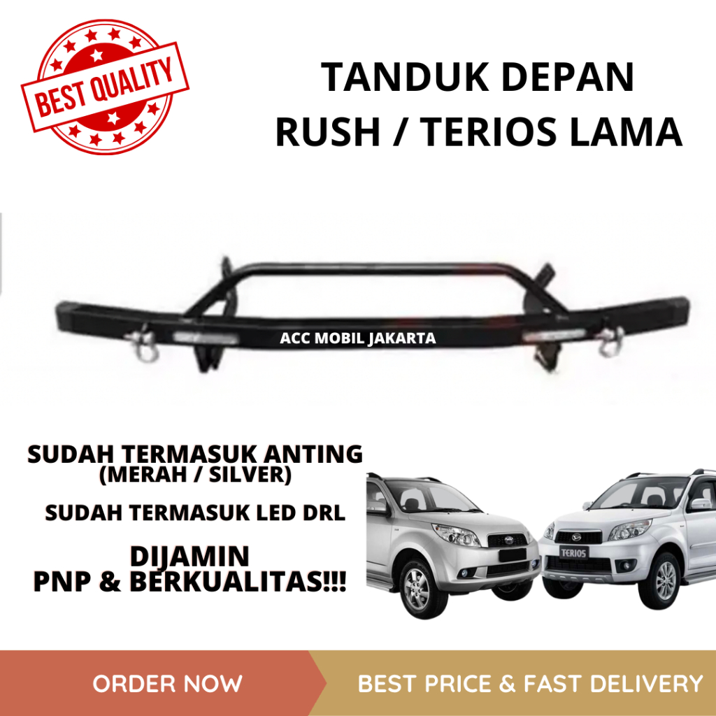 TANDUK DEPAN MINI RUSH TERIOS LAMA - 2017  - BESI PENGAMAN BUMPER DEPAN RUSH TERIOS