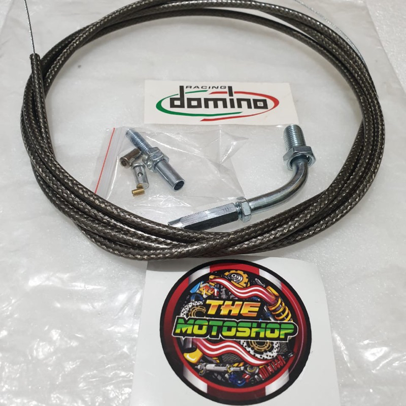 KABEL GAS MOTOR  DOMINO ITALII SERAT PANJANG 220CM PLUS L GAS UNIVERSAL SEMUA JENIS MOTOR