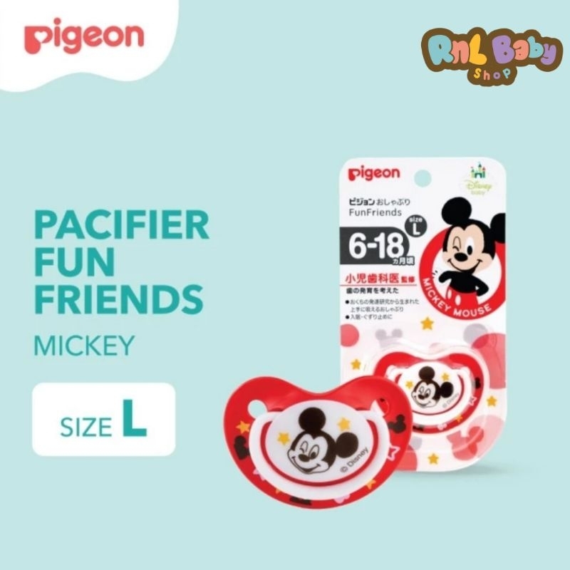 Pigeon Pacifier Fun Friends Disney Mickey &amp; Minnie - Empeng Bayi