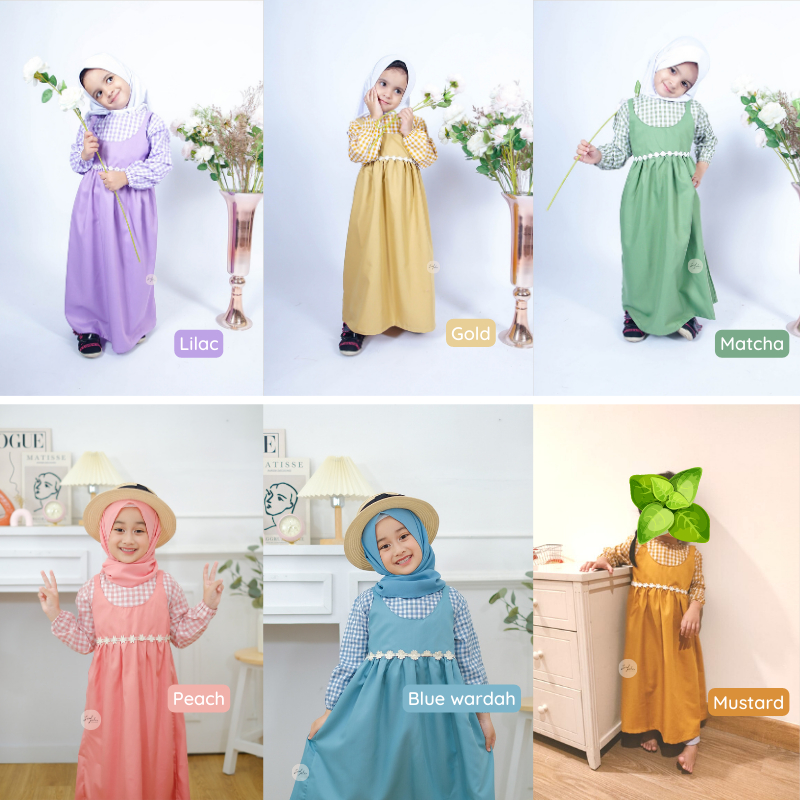 Soulleha Gamis Elsa Baju Muslim Anak Perempuan 1-11 tahun