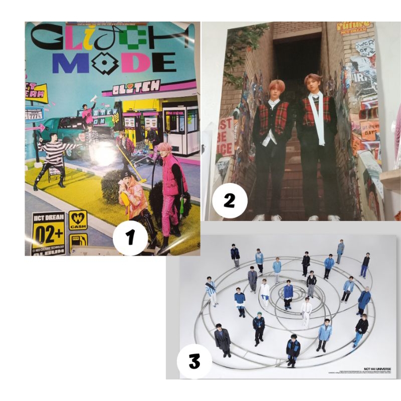 rolled poster nct (glitch mode, hello future chenji, universe) dream official photobook roll