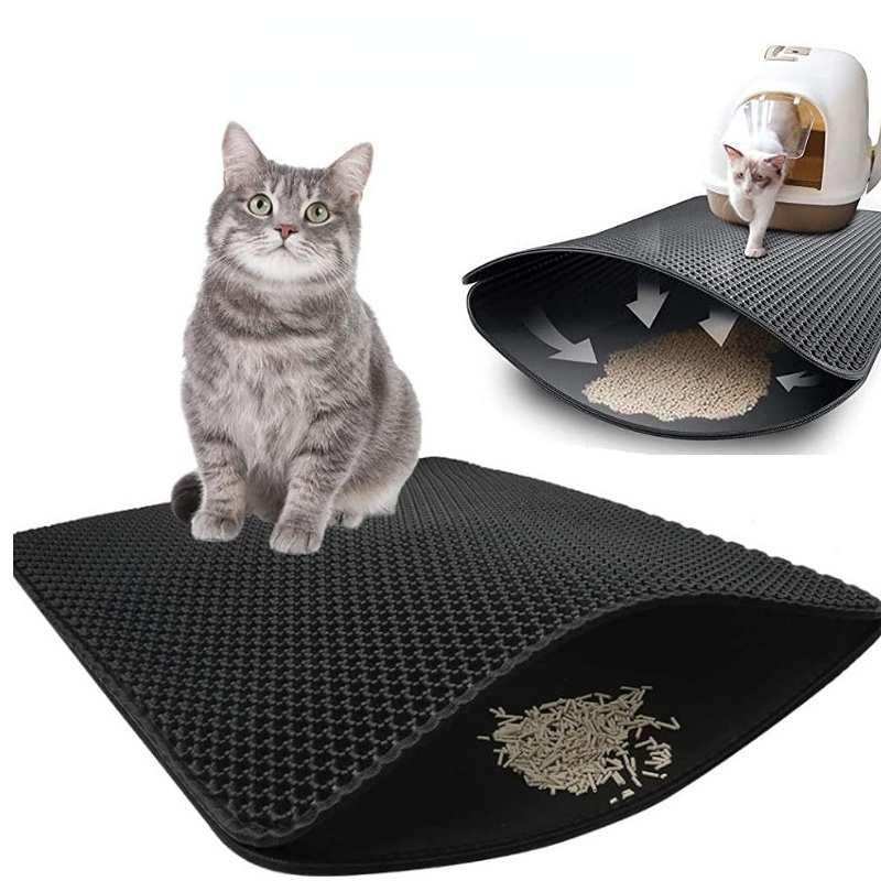 Hugopet Keset Pasir Kucing pet kotoran tikar lipat eva lapisan ganda Pet Litter Mat Double Layer EVA