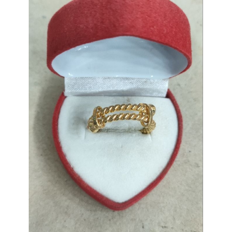 cincin silang lilit 3 gram emas muda