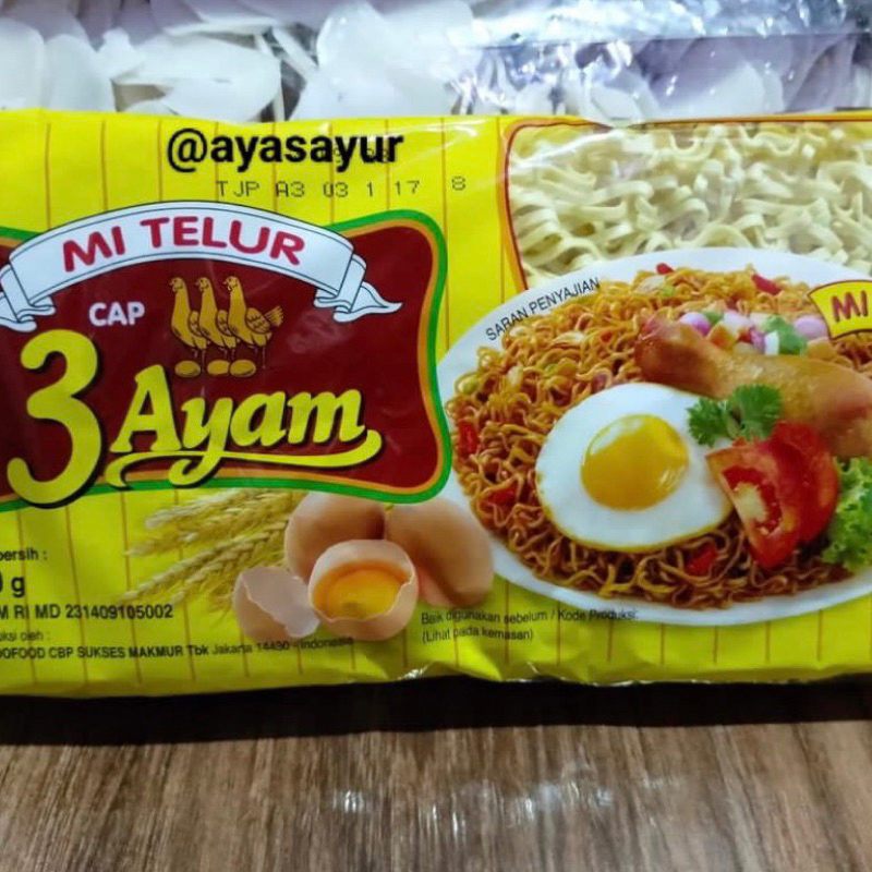 

mie telor cap 3 ayam / mi telur cap 3 ayam dus isi 20 pcs