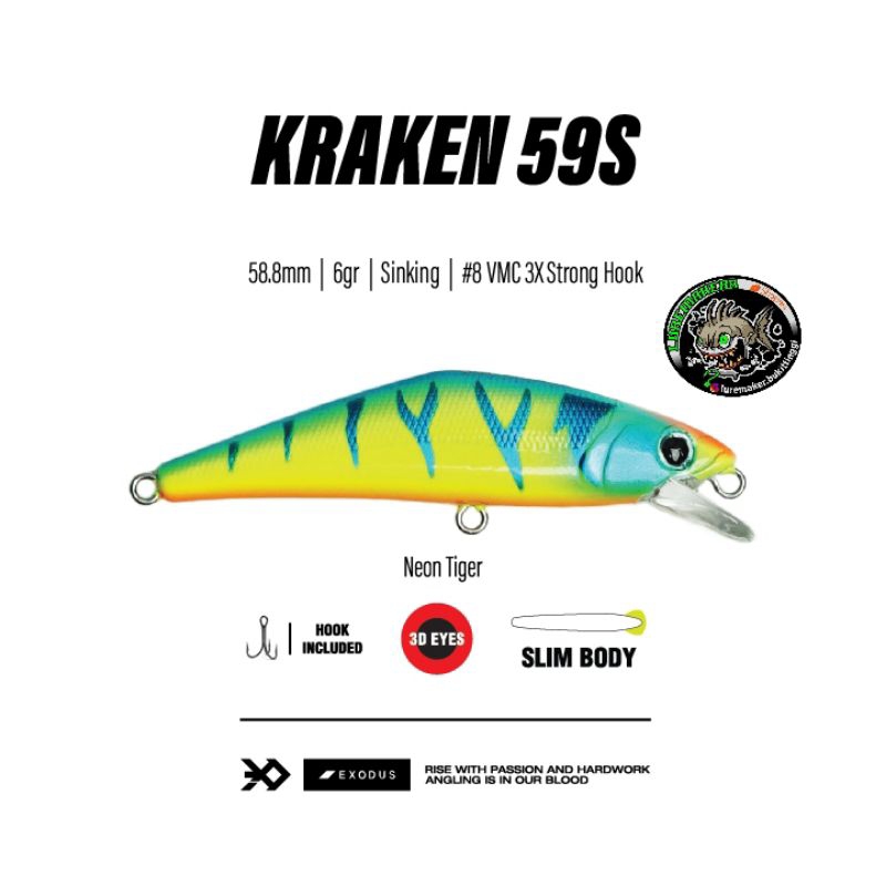 LURE MINNOW EXODUS KRAKEN 59S NEON TIGER