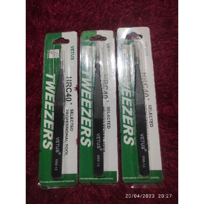 Vetus Tweezers Black Pinset Profesional toll