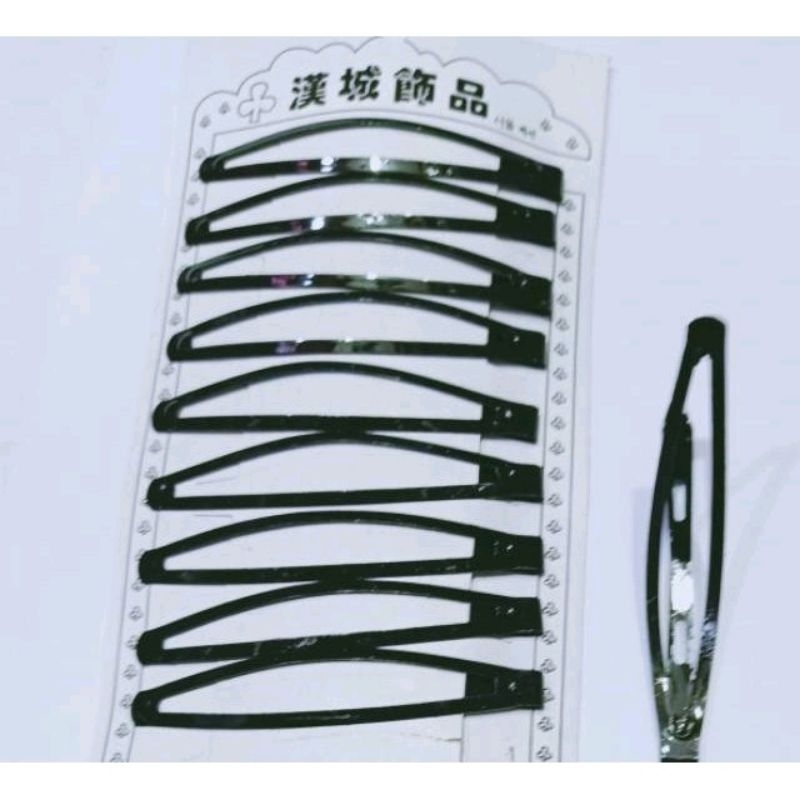 jepit rambut hitam polos besar