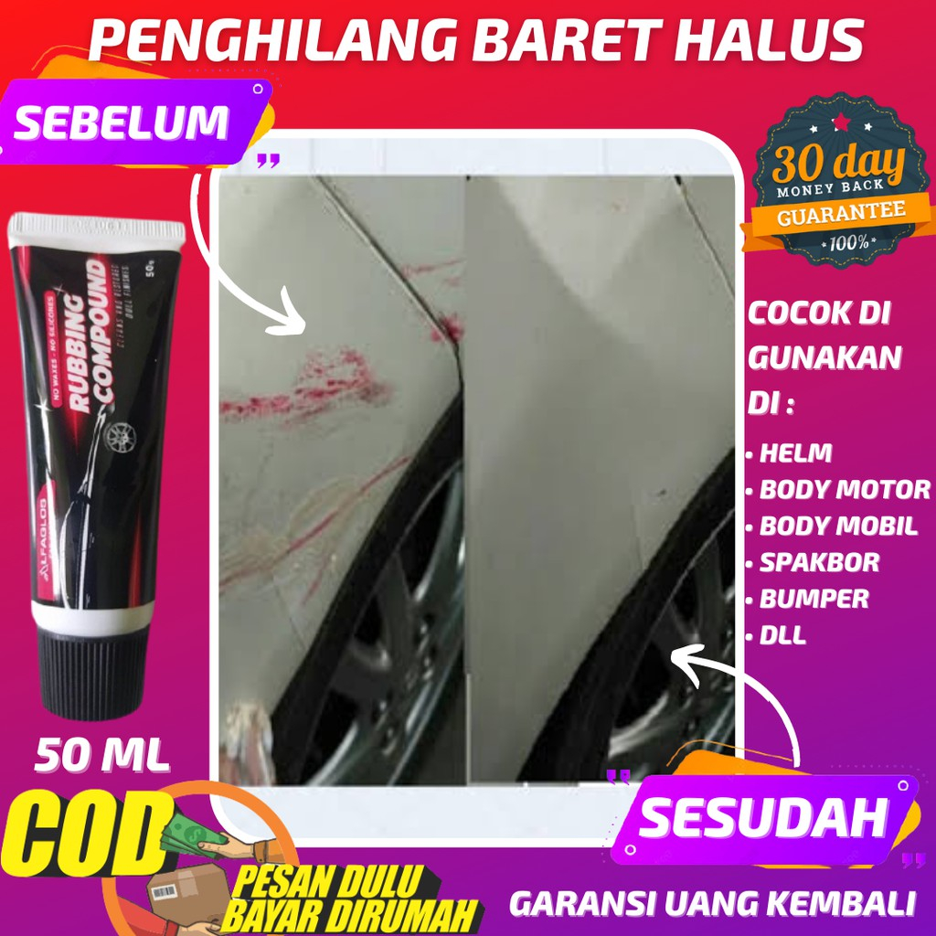 Scratch Remover/Penghilang Baret/Lecet/Body Mobil/Motor/Helm/Compond/Compound/Kompon