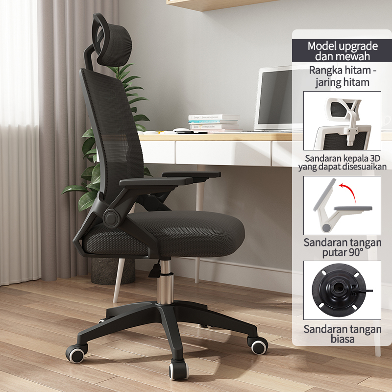 Keep Going Max Kursi Kantor Minimalis Korean Style / Kursi Kerja / Kursi Belajar / Kursi Minimalis / Kursi Santai / Kursi Direktur / Kursi Putar / Kursi Komputer /-hitam-A