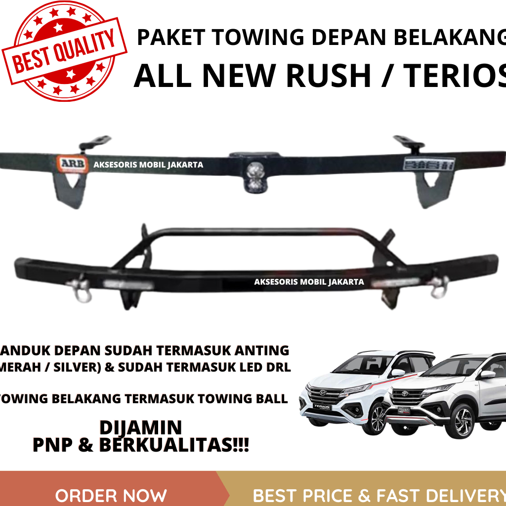 PAKET TOWING ALL NEW RUSH TERIOS 2018 2019 2020 2021 2022 2023 DEPAN BELAKANG ORIGINAL BESI PELINDUN