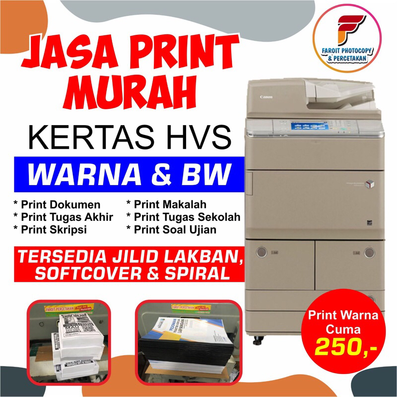 

Print Warna atau Hitam Putih Dokumen, Skripsi, Makalah, Proposal Dan Lain Lain