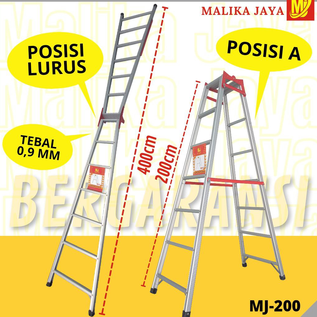 Malika Jaya Tangga Lipat Alumunium Merk MJ 2 Meter