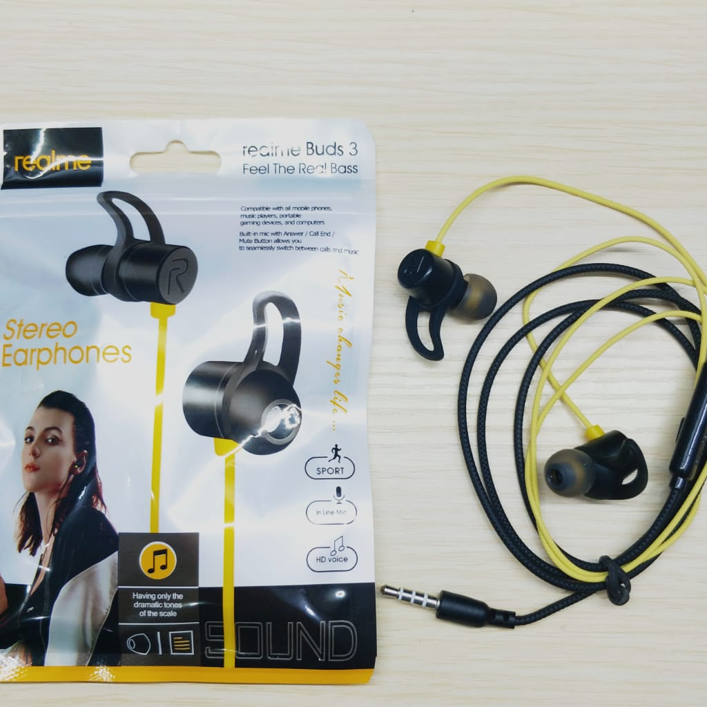 promo HANSFREE REALME BUDS3 KEONG STEREO EARPHONE THE REAL BASS by.sultan