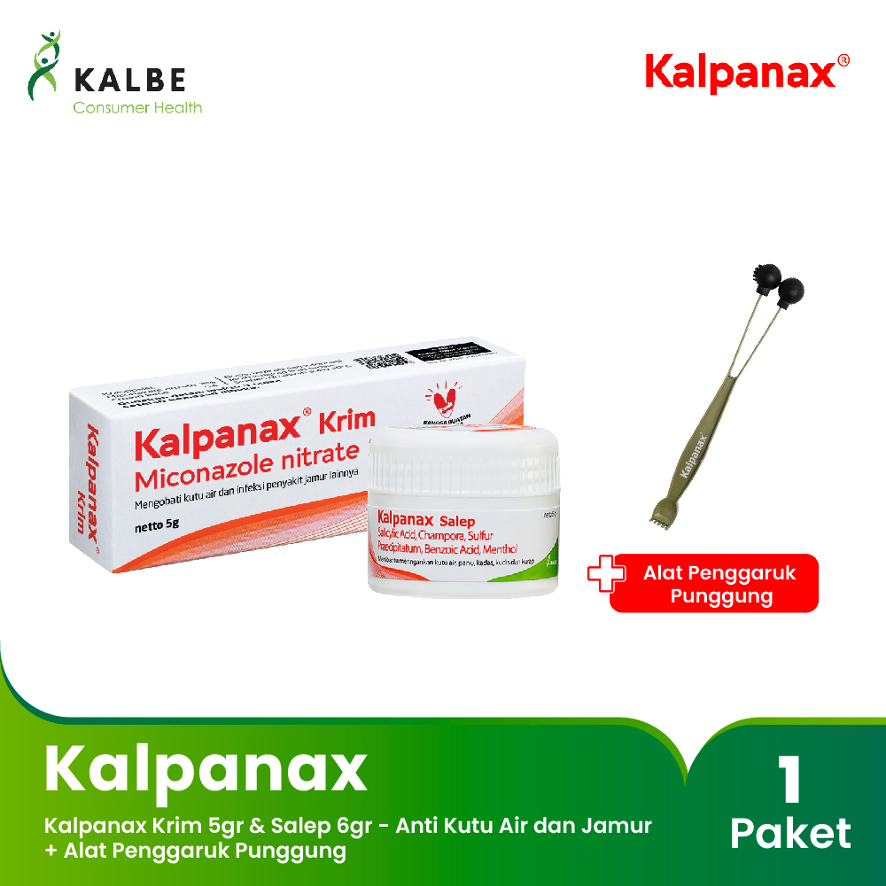 Kalpanax Krim 5gr dan Salep 6gr - Anti Kutu Air dan Jamur Free Gift